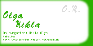 olga mikla business card